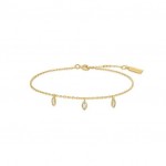 STERLING SILVER GOLD PLATED SPARKLING TRIPLE STATION BRACELET