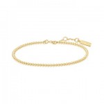 STERLING SILVER GOLD PLATED BEADED BRACELET