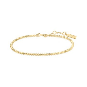 STERLING SILVER GOLD PLATED BEADED BRACELET