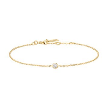 STERLING SILVER GOLD PLATED SPARKLE BEZEL BRACELET
