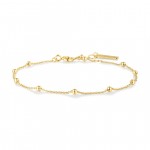 STERLING SILVER GOLD PLATED GOLD BEADED CHAIN BRACELET