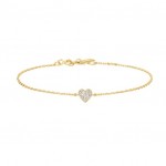STERLING SILVER GOLD PLATED GOLD SWEETHEART PAVE BRACELET