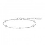 STERLING SILVER CLASSIC BEZEL SET STATION BRACELET