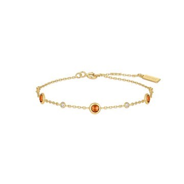 STERLING SILVER GOLD PLATED NANO GEM STATION BRACELET