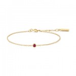 STERLING SILVER GOLD PLATED CRIMSON STONE SOLITAIRE BRACELET