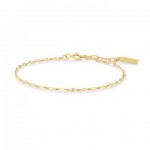 STERLING SILVER GOLD PLATED TEXTURED CHAIN BRACELET
