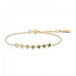 STERLING SILVER GOLD PLATED GREEN STATION BRACELET
