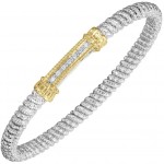 STERLING SILVER & 14K YELLOW GOLD 3MM DIAMOND CLOSED BRACELET