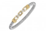STERLING SILVER & 14K YELLOW GOLD 3MM CLOSED BRACELET