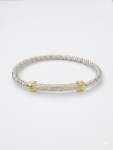 STERLING SILVER & 14K YELLOW GOLD 3MM DIAMOND CLOSED BRACELET