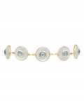 24K GOLD PLATE IONE MOTHER OF PEARL & TANZANITE BRACELET