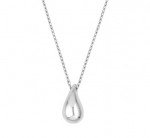 STERLING SILVER TEAR DROP PENDANT W/LOBSTER CLAW CLASP