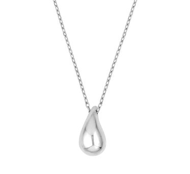 STERLING SILVER TEAR DROP PENDANT W/LOBSTER CLAW CLASP