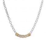 VAHAN STERLING SILVER & 14K DIAMOND BAR NECKLACE