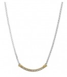 VAHAN STERLING SILVER & 14K DIAMOND CURVED BAR NECKLACE
