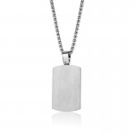 Matte Polished Stainless Steel Dogtag Necklace