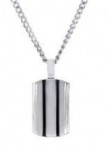 Stainless Steel Black Ion Plated Brushed Verticle Dogtag Necklace