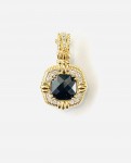 VAHAN 14K STERLING SILVER 14CTW DIAMOND BLACK ONXY PENDANT