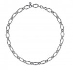 Sterling Silver 17 Inch Oval Link Necklace