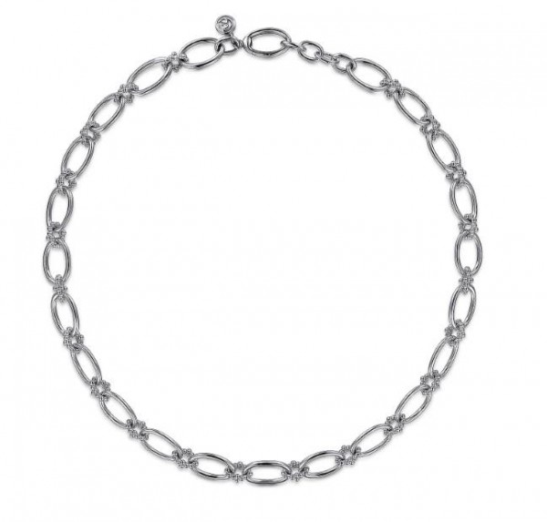 Sterling Silver 17 Inch Oval Link Necklace