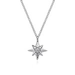 STERLING SILVER .03CT DIAMOND STAR NECKLACE