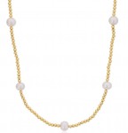3MM GOLD FILLED BEAD NECKLACE WITH PEARLS