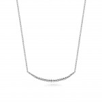 STERLING SILVER BEADED BAR NECKLACE