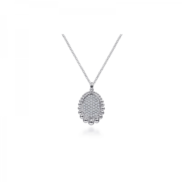 STERLING SILVER AND WHITE SAPPHIRE BUJUKAN PAVE PENDANT