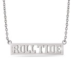 SILVER TONE ROLL TIDE BAR NECKLACE
