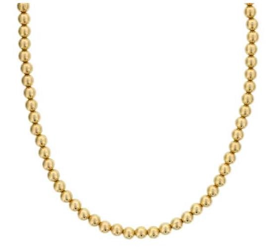5MM GOLD FILLED BEAD NECKLACE 18 INCH