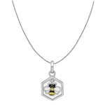 HP GIRL STERLING SILVER ENAMEL BUMBLE BEE PENDANT WITH CHAIN