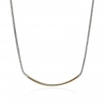 JOHN HARDY STERLING SILVER AND 14K GOLD BAR MINI CHAIN NECKLACE