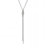 JOHN HARDY STERLING SILVER AND DIAMOND LOVE KNOT NECKLACE .29CTW