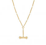 JULIE VOS GOLD PLATED BAMBOO & PEARL NECKLACE