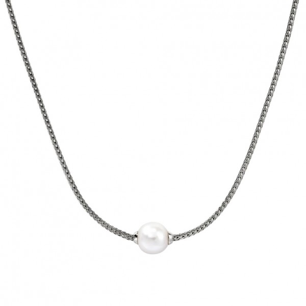 JOHN HARDY STERLING SILVER CHAIN NECKLACE WITH FRESHWATER PEARL