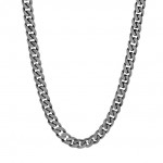 GUNMETAL GRAY STAINLESS STEEL MATTE CURB LINK CHAIN