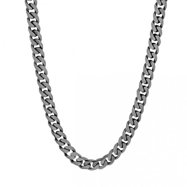 GUNMETAL GRAY STAINLESS STEEL MATTE CURB LINK CHAIN