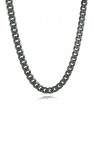 GUNMETAL GRAY STAINLESS STEEL CURB BRUSHED NECKLACE