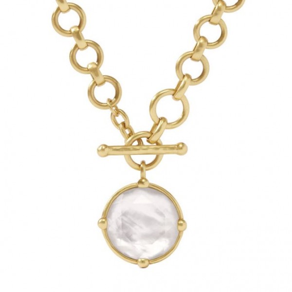 JULIE VOS HONEYBEE DEMI NECKLACE WITH IRIDESCENT CLEAR CRYSTAL