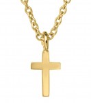 14K GOLD FILLED PLAIN CROSS PENDANT ON A CABLE CHAIN