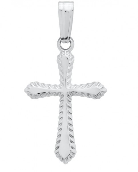 STERLING SILVER ROPE EDGE CROSS