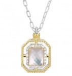 VAHAN STERLING SILVER & 14K DIAMOND & MOTHER OF PEARL PENDANT