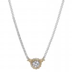 VAHAN STERLING SILVER & 14K DIAMOND CLUSTER NECKLACE