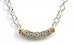 VAHAN STERLING SILVER & 14K DIAMOND BAR NECKLACE