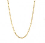 STERLING SILVER GOLD PLATED PAPERCLIP CHAIN 18 INCH
