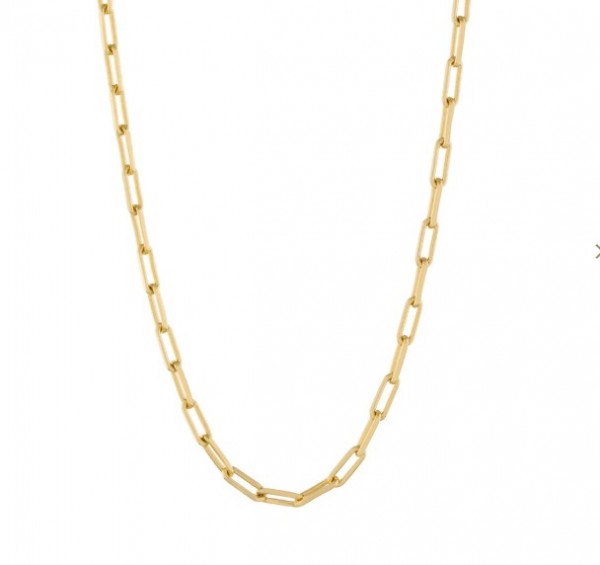 STERLING SILVER GOLD PLATED PAPERCLIP CHAIN 18 INCH