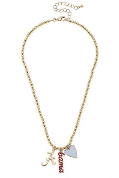 GOLD PLATED UNIVERSITY OF ALABAMA CHARM NECKLACE