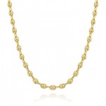 GOLD VERMEIL COFFEE BEAN FLAT LINK NECLACE