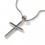 JOHN HARDY MENS STERLING SILVER JAWAN CROSS PENDANT
