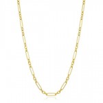 GOLD PLATED ROUND PAPERCLIP LINK NECKLACE
